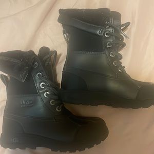Black leather Ugg boots